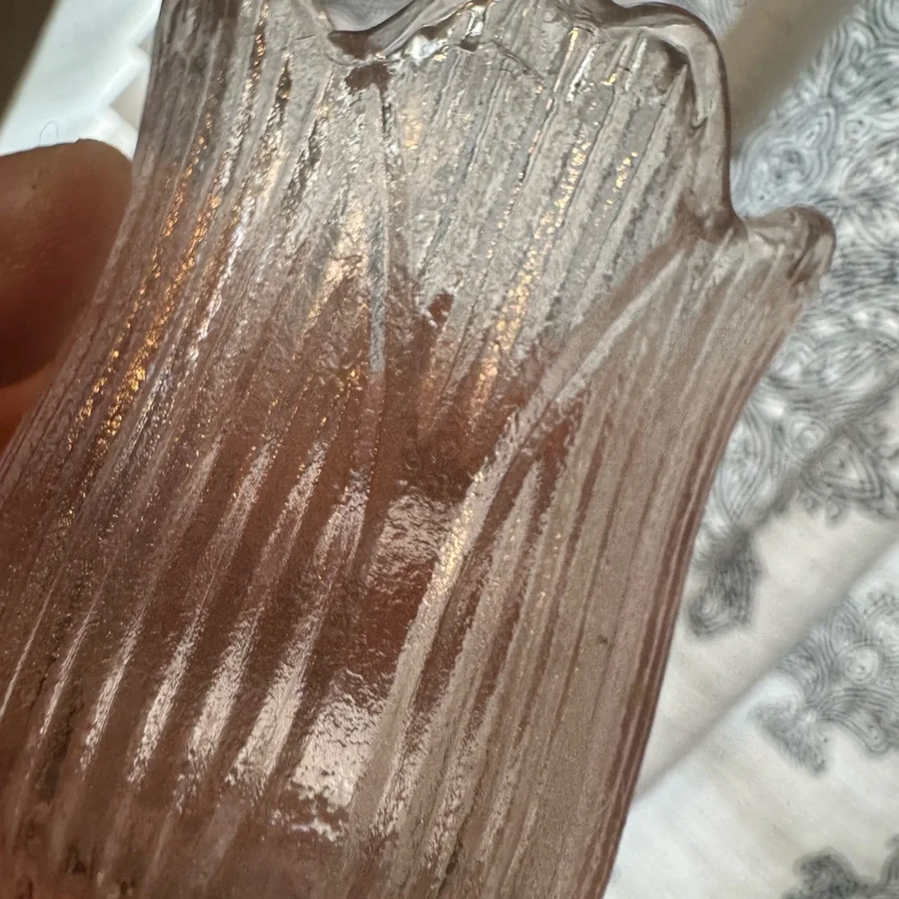 Elegant Pink Glass Candle Holders